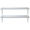Vegghyller 2 stk 100x40 cm sølv rustfritt stål