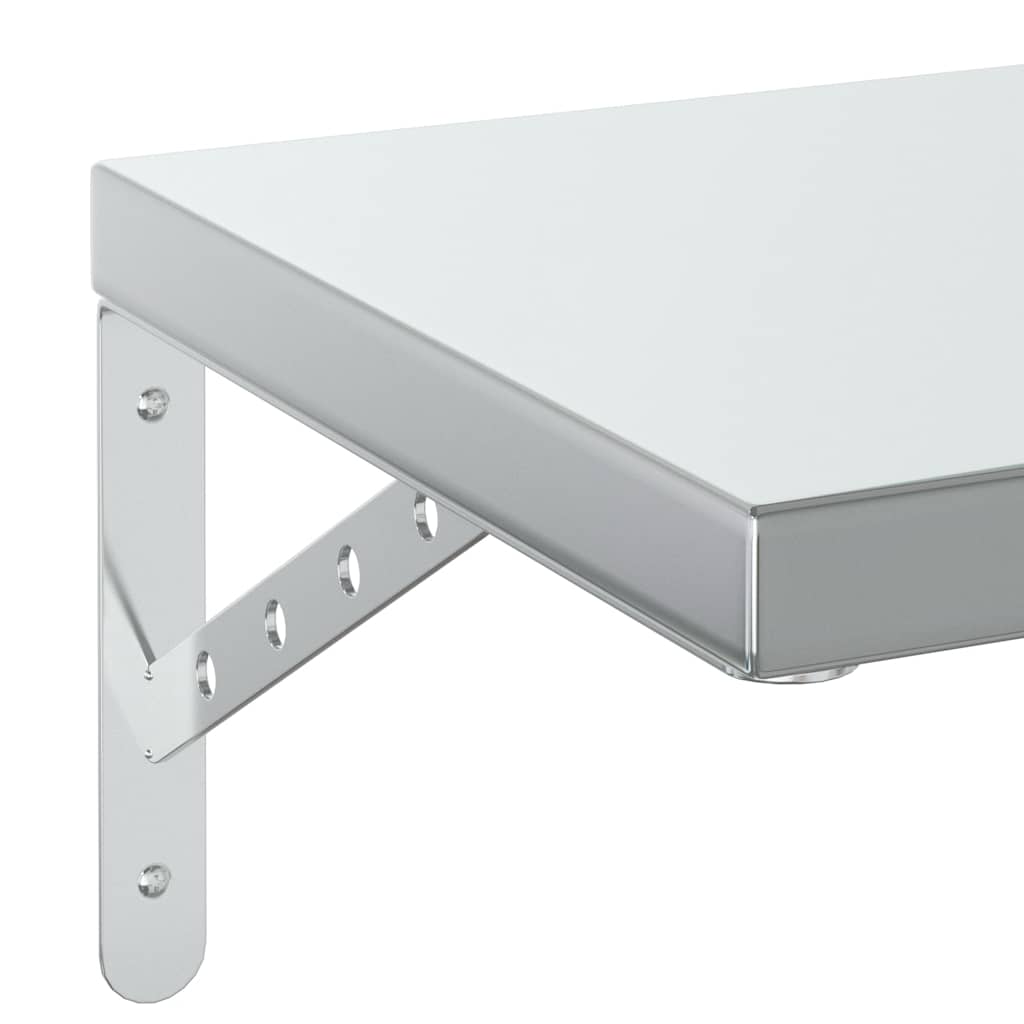 Vegghyller 2 stk 100x30 cm sølv rustfritt stål vidaXL