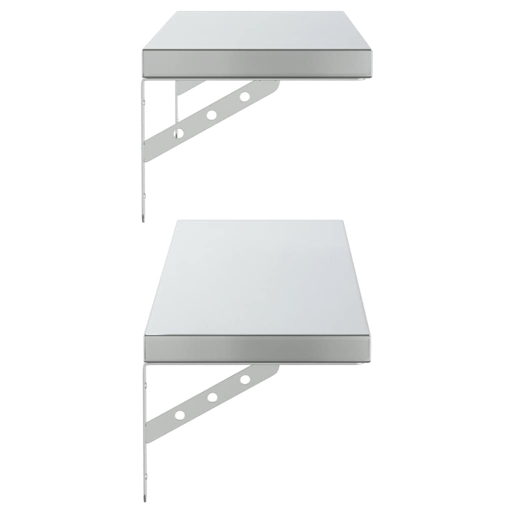 Vegghyller 2 stk 100x23,5 cm sølv rustfritt stål vidaXL