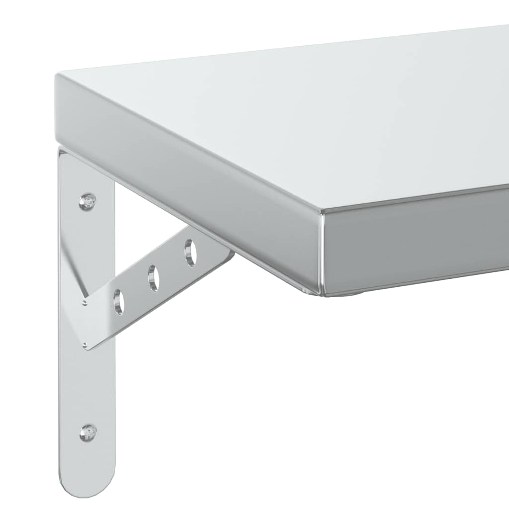 Vegghyller 2 stk 100x23,5 cm sølv rustfritt stål vidaXL