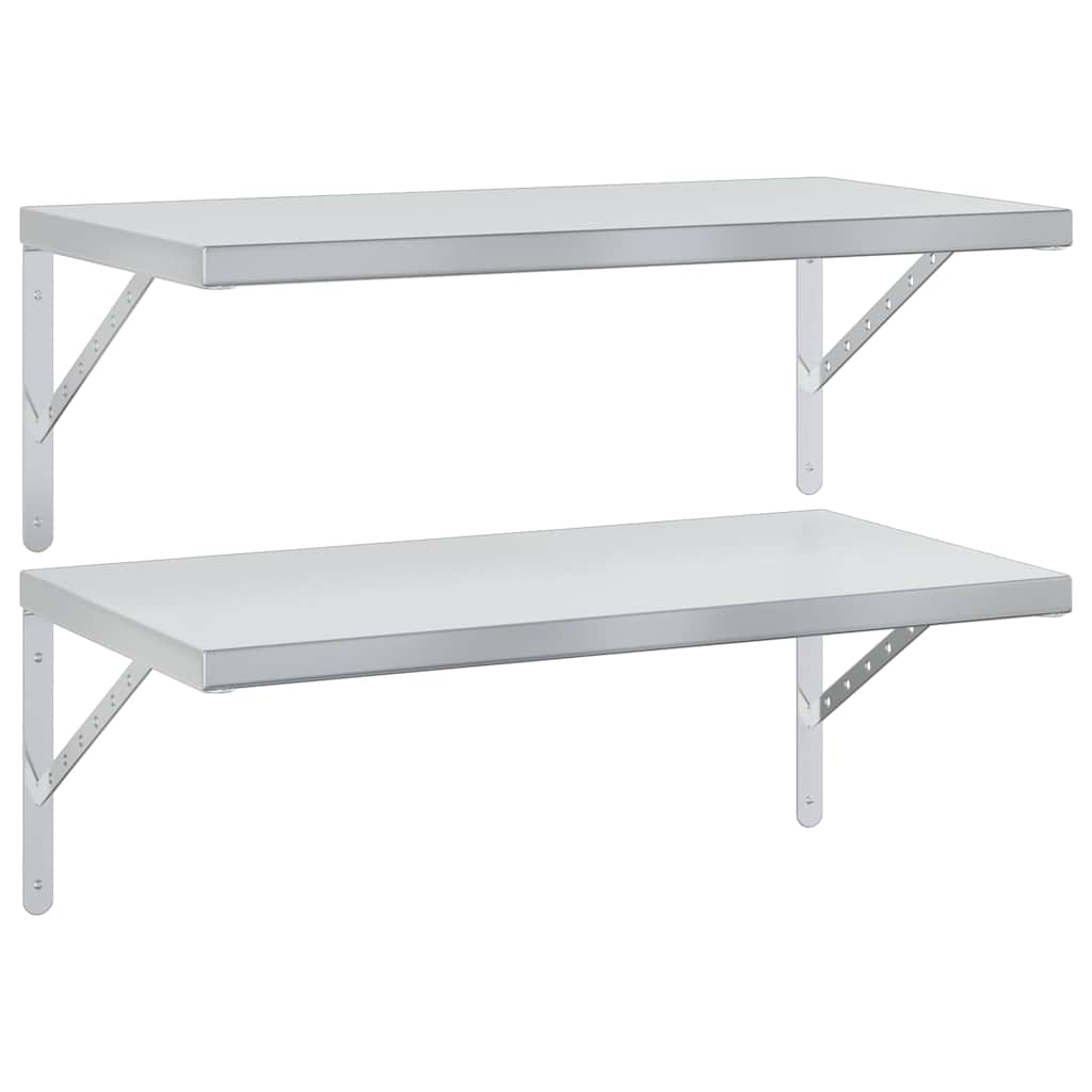 Vegghyller 2 stk 75x40 cm sølv rustfritt stål vidaXL