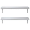 Vegghyller 2 stk 75x30 cm sølv rustfritt stål