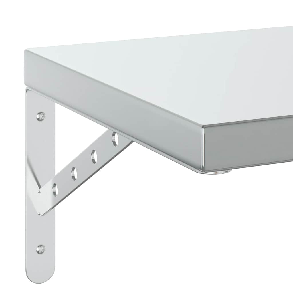 Vegghyller 2 stk 75x30 cm sølv rustfritt stål