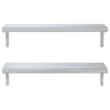 Vegghyller 2 stk 75x23,5 cm sølv rustfritt stål