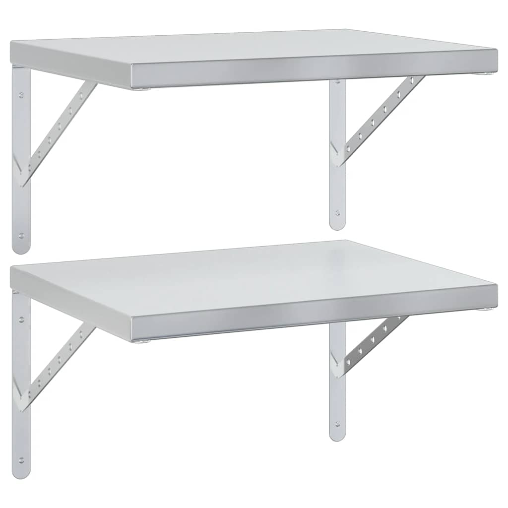 Vegghyller 2 stk 50x40 cm sølv rustfritt stål