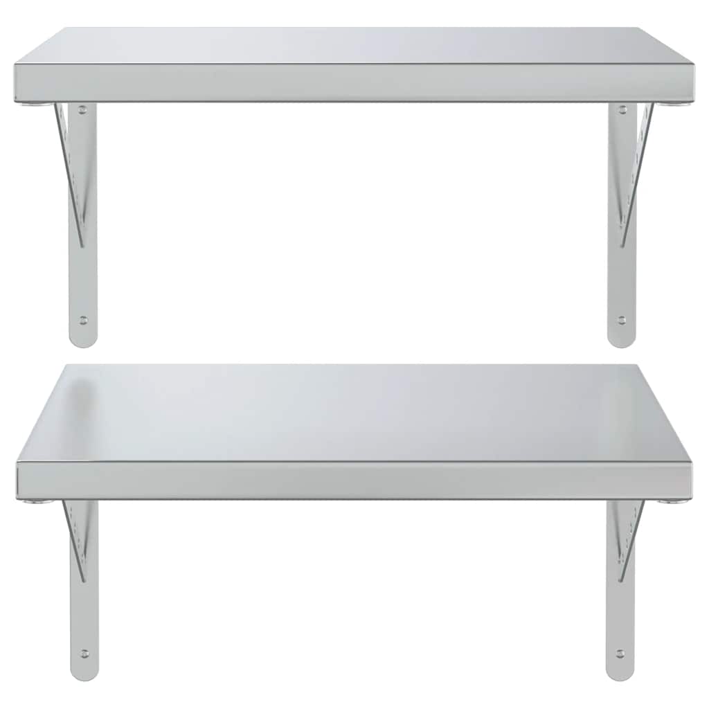 Vegghyller 2 stk 50x40 cm sølv rustfritt stål