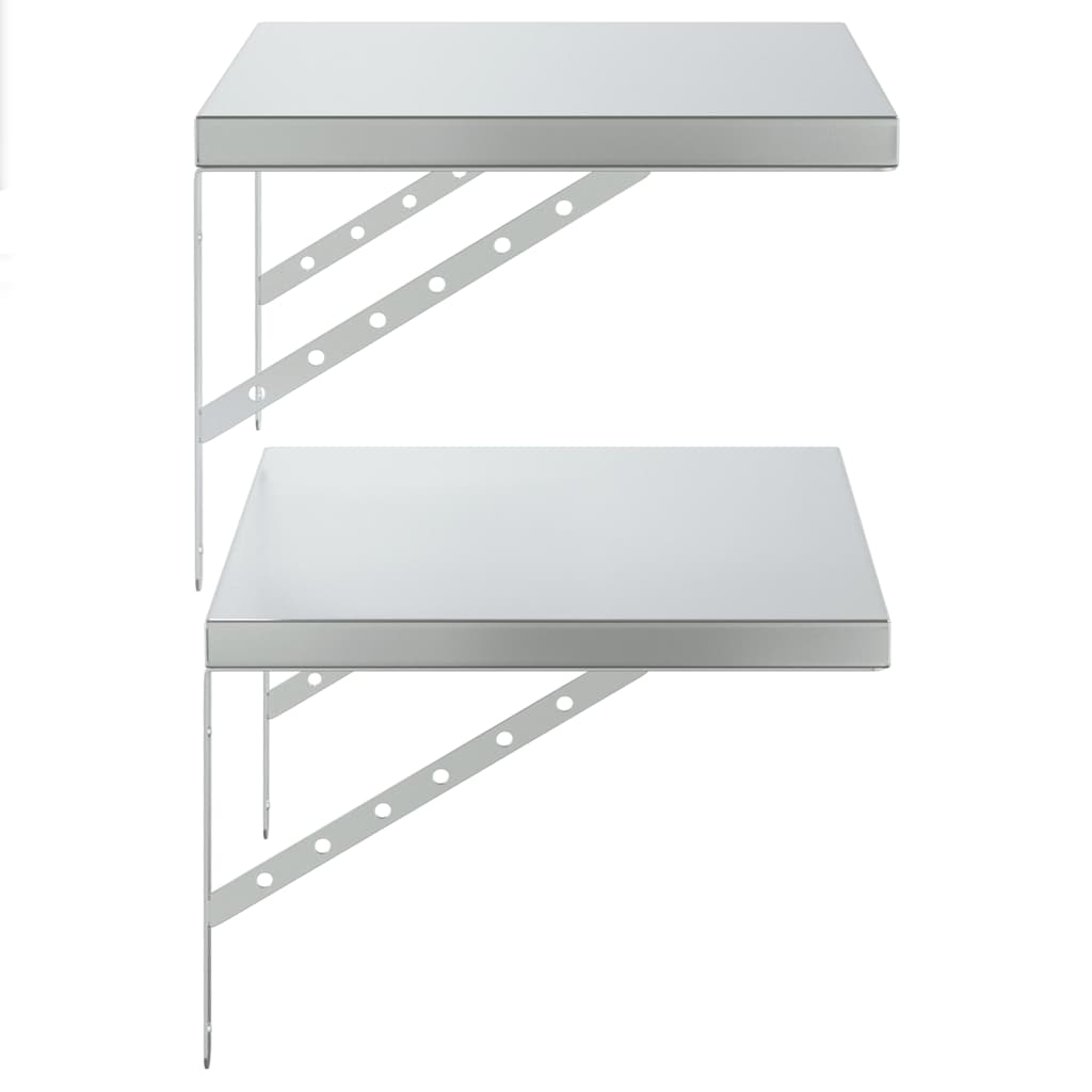 Vegghyller 2 stk 50x40 cm sølv rustfritt stål