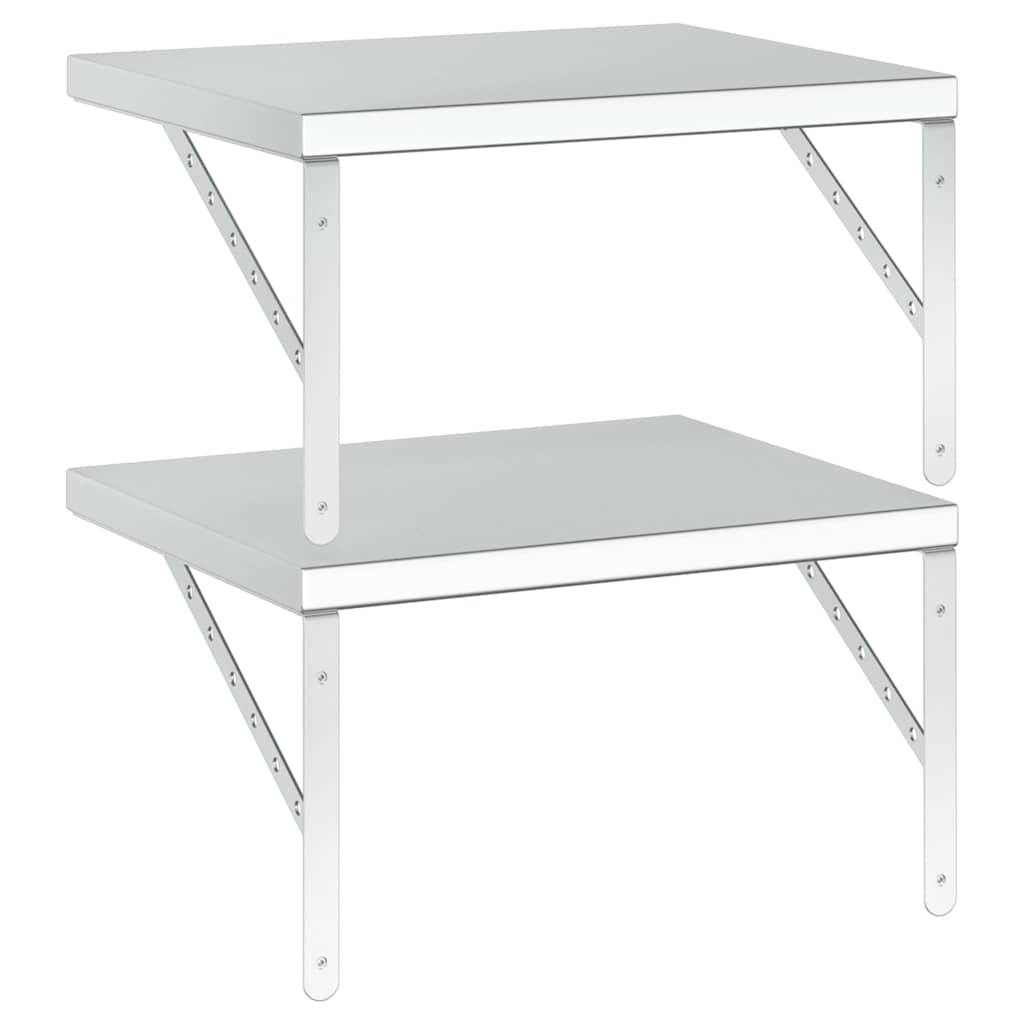 Vegghyller 2 stk 50x40 cm sølv rustfritt stål