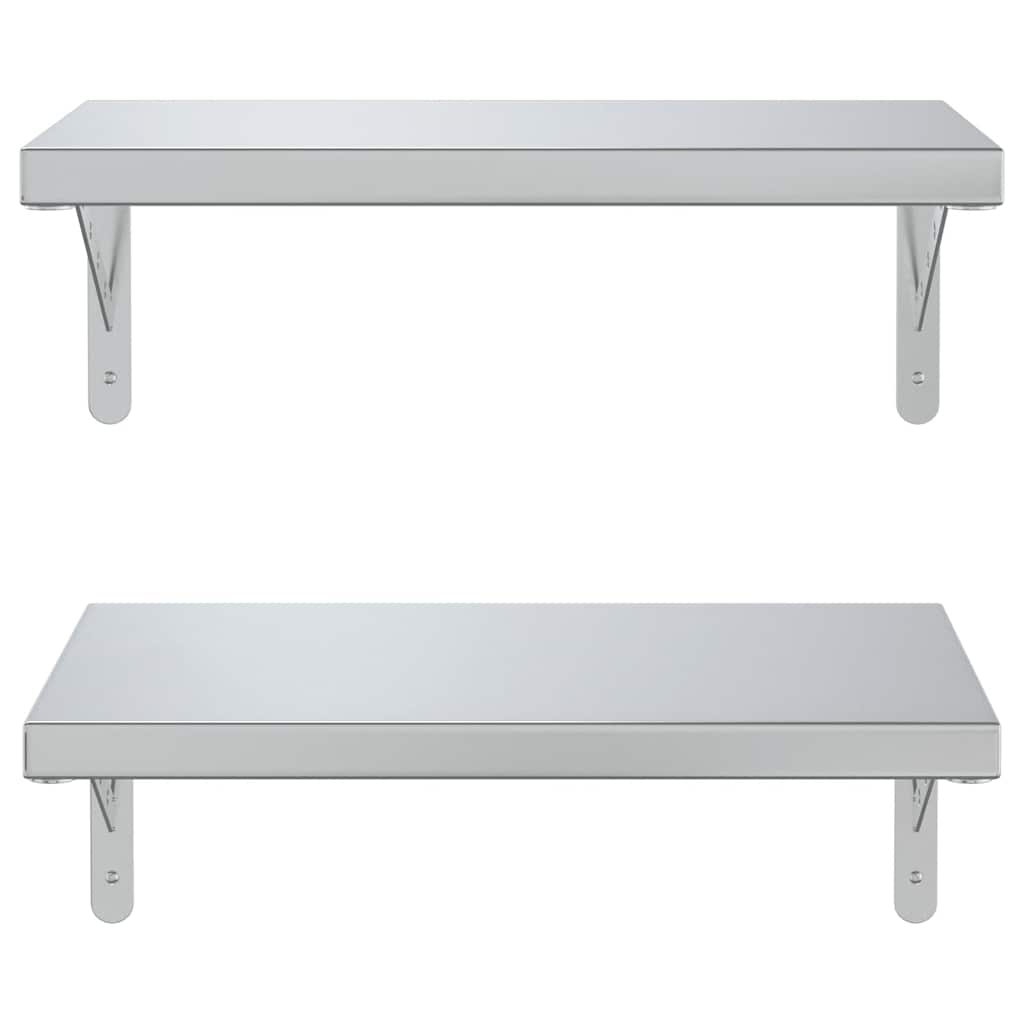 Vegghyller 2 stk 50x30 cm sølv rustfritt stål vidaXL