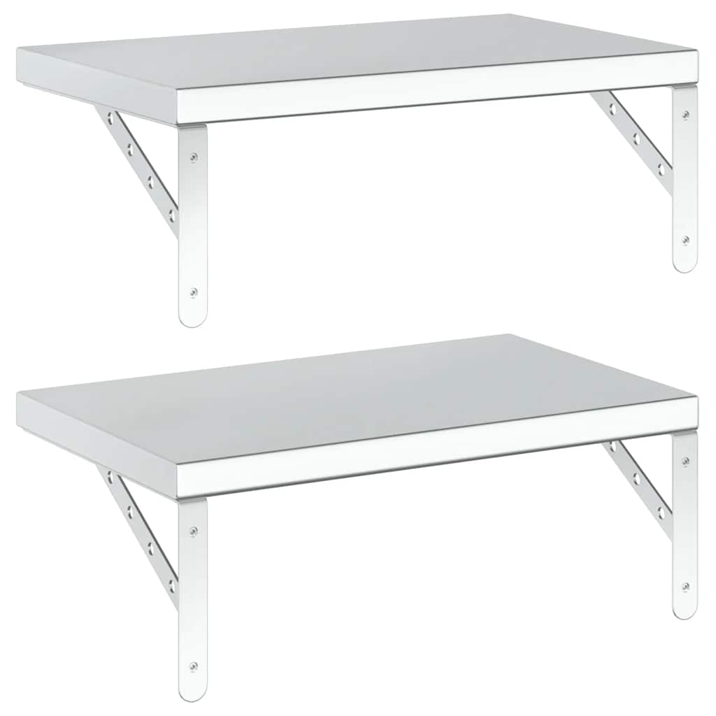 Vegghyller 2 stk 50x30 cm sølv rustfritt stål
