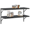 Vegghyller 2 stk 100x40 cm svart rustfritt stål