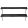 Vegghyller 2 stk 100x40 cm svart rustfritt stål
