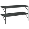 Vegghyller 2 stk 100x40 cm svart rustfritt stål