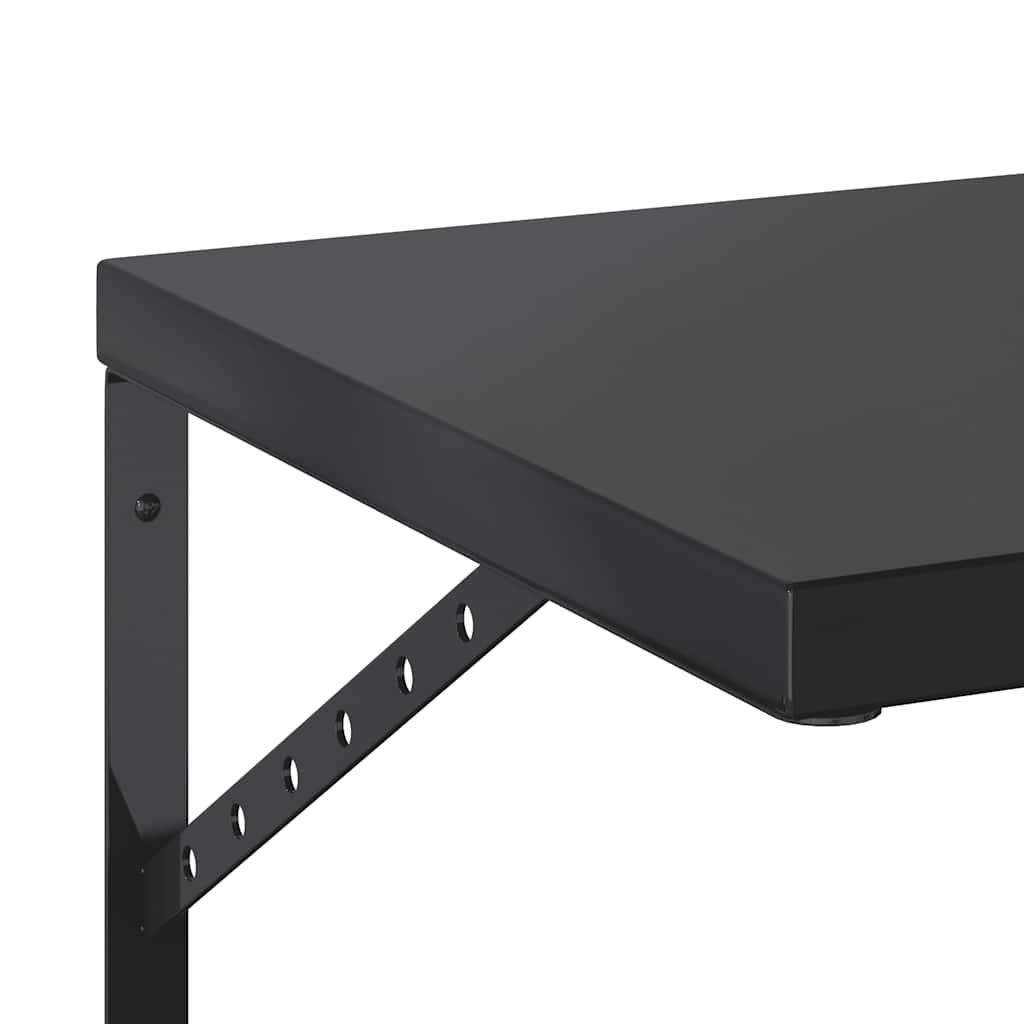 Vegghyller 2 stk 100x40 cm svart rustfritt stål
