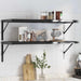 Vegghyller 2 stk 100x40 cm svart rustfritt stål
