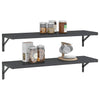 Vegghyller 2 stk 100x30 cm svart rustfritt stål