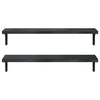 Vegghyller 2 stk 100x30 cm svart rustfritt stål