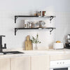 Vegghyller 2 stk 100x23,5 cm svart rustfritt stål