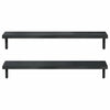 Vegghyller 2 stk 100x23,5 cm svart rustfritt stål
