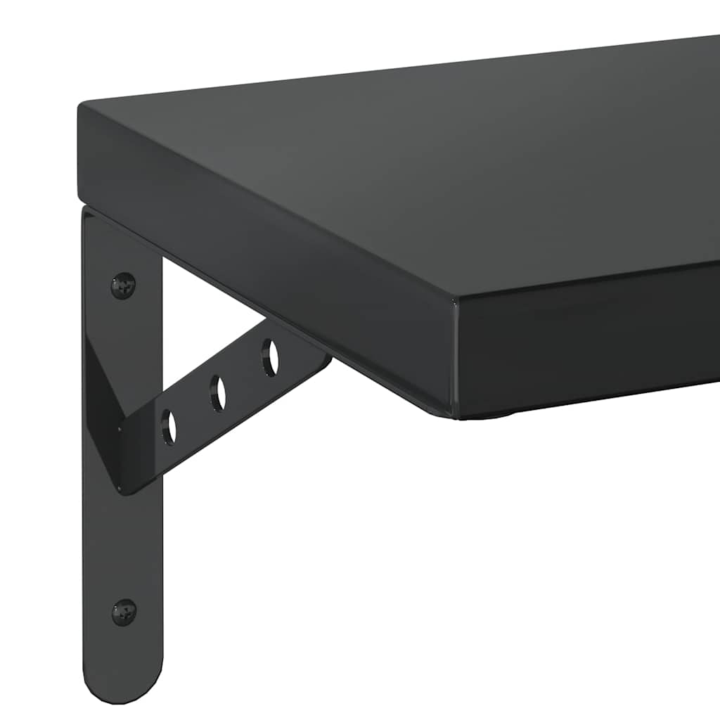 Vegghyller 2 stk 100x23,5 cm svart rustfritt stål