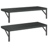 Vegghyller 2 stk 75x30 cm svart rustfritt stål