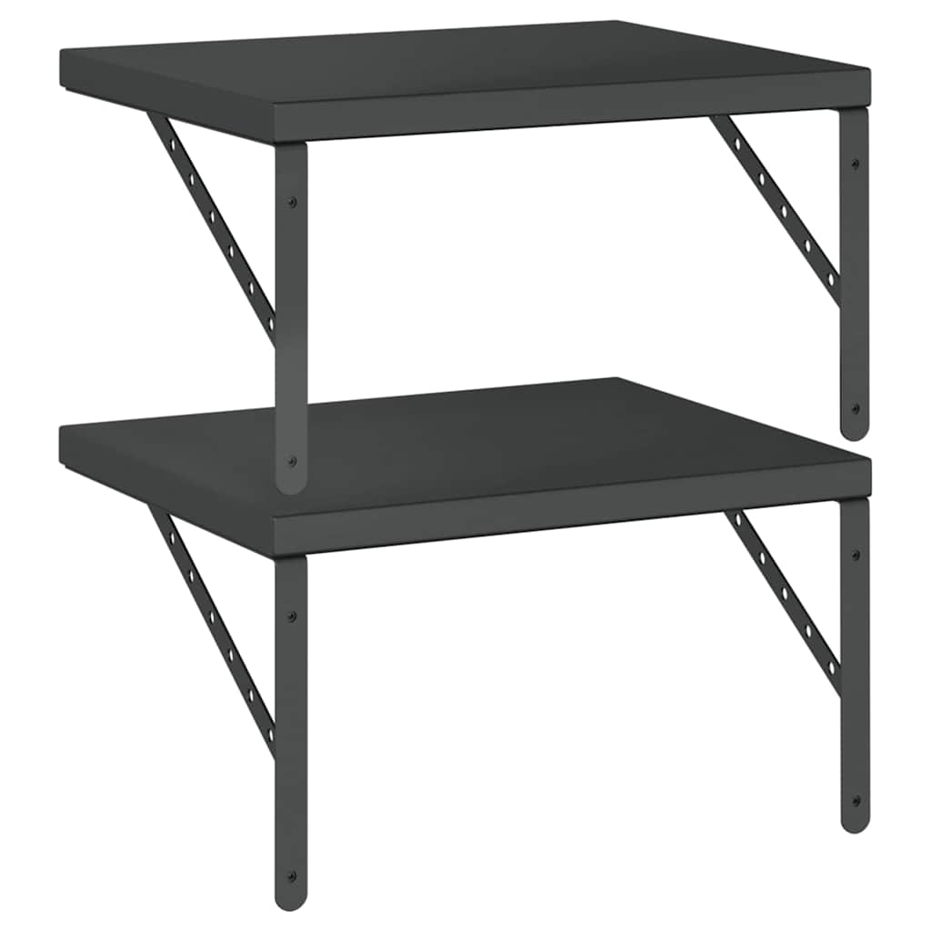 Vegghyller 2 stk 50x40 cm svart rustfritt stål