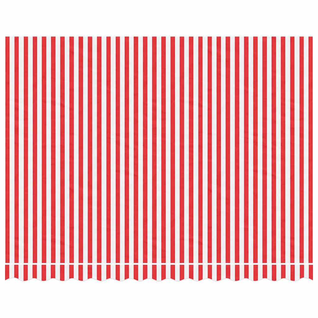 Erstatningsduk for markise rød og hvit 3,5x2,5 m polyester