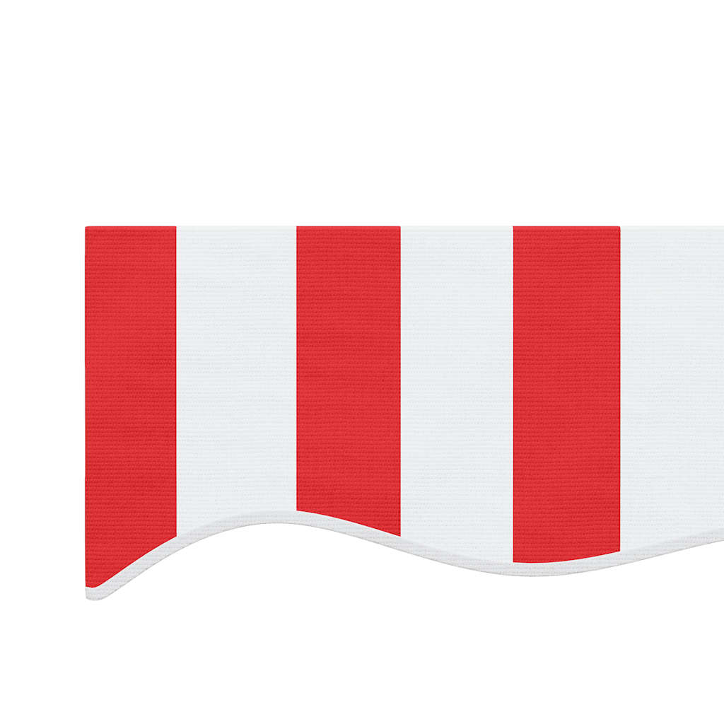 Erstatningsduk for markise rød og hvit 3,5x2,5 m polyester