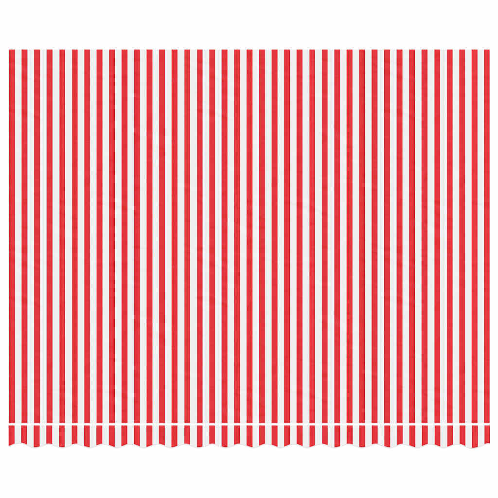 Erstatningsduk for markise rød og hvit 4x3 m polyester