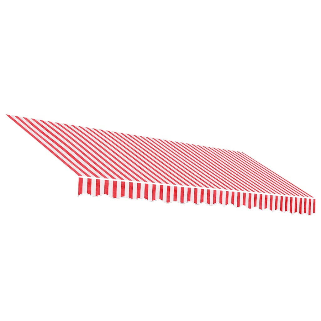 Erstatningsduk for markise rød og hvit 4x3,5 m polyester