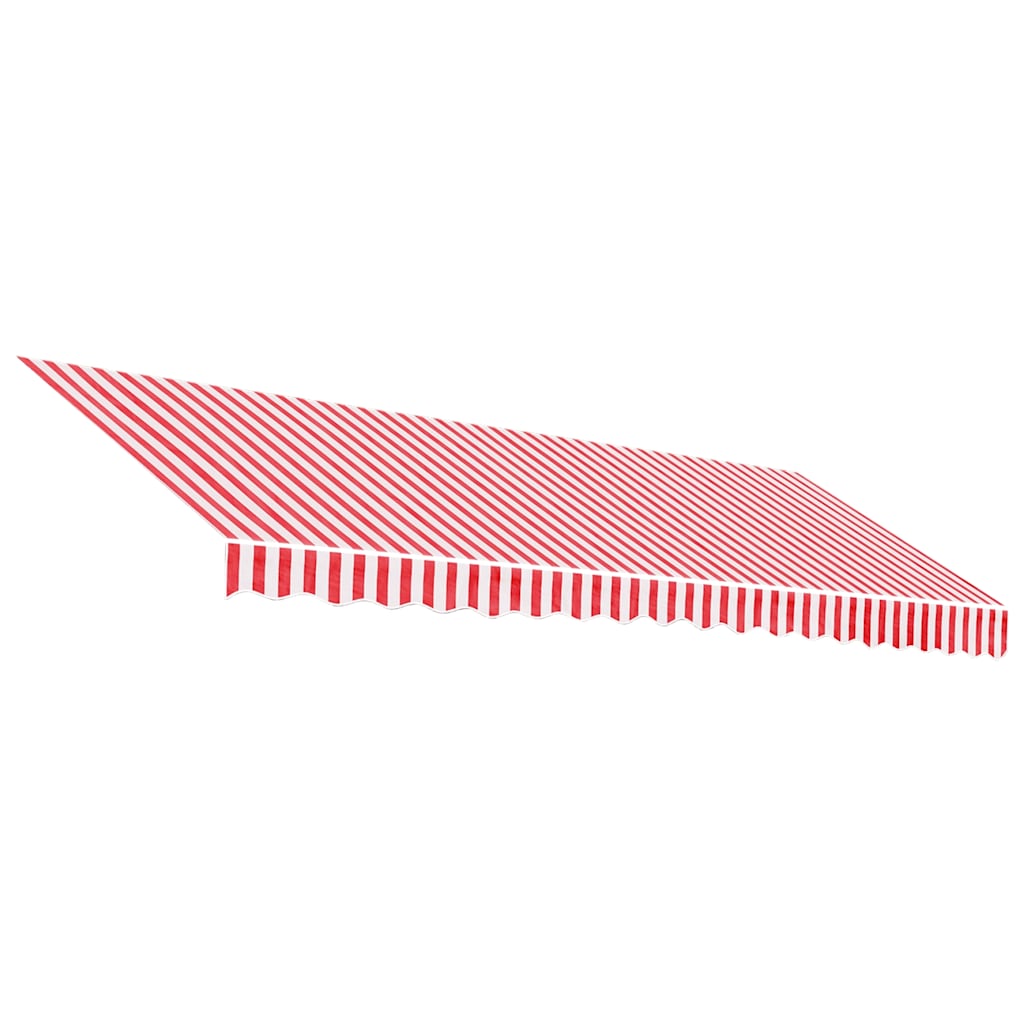 Erstatningsduk for markise rød og hvit 4,5x3 m polyester