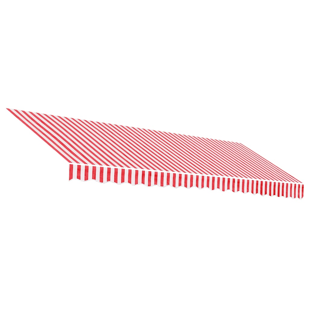 Erstatningsduk for markise rød og hvit 4,5x3,5 m polyester