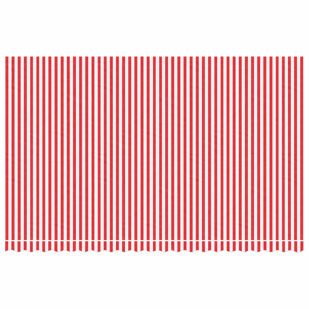 Erstatningsduk for markise rød og hvit 5x3 m polyester
