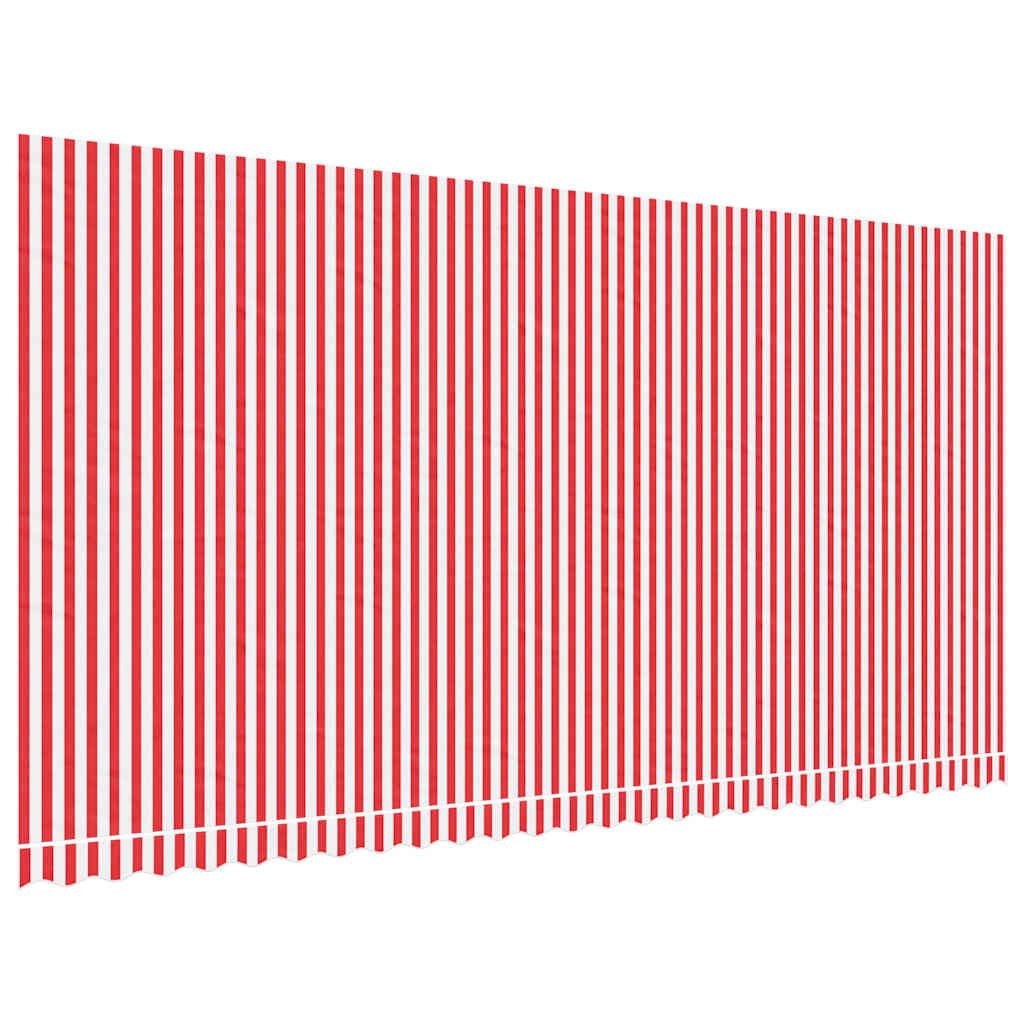 Erstatningsduk for markise rød og hvit 6x3 m polyester