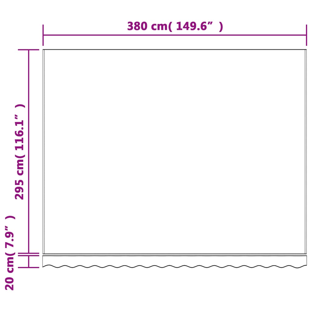 Erstatningsduk for markise oransje og blå 380x295 cm polyester
