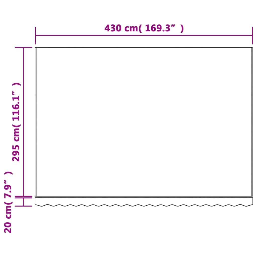 Erstatningsduk for markise oransje og blå 4,5x3 m polyester