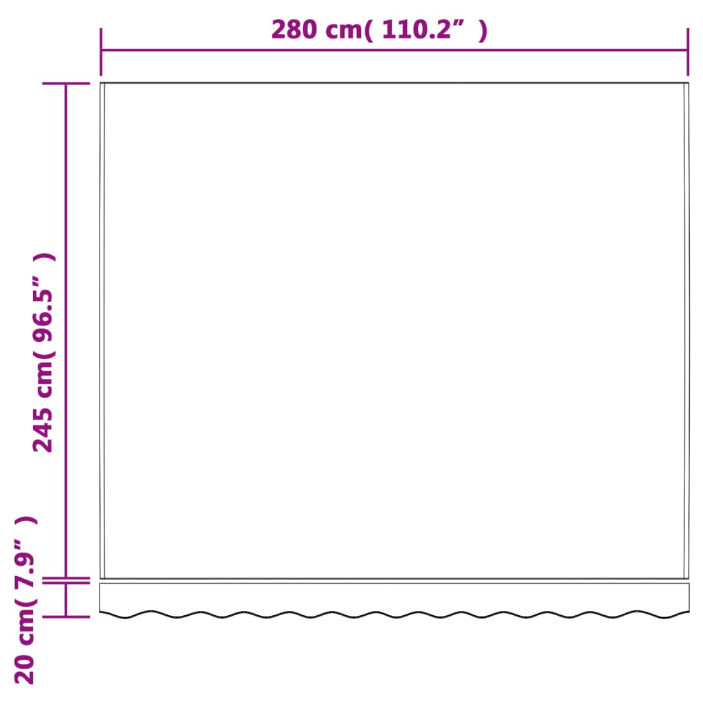 Erstatningsduk for markise oransje og svart 3x2,5 m polyester