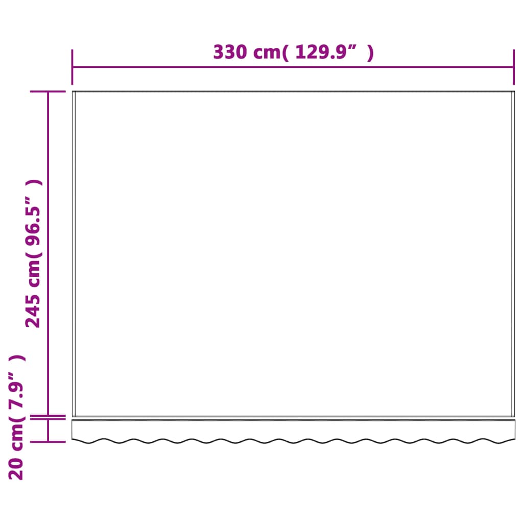 Erstatningsduk for markise oransje og svart 3,5x2,5 m polyester