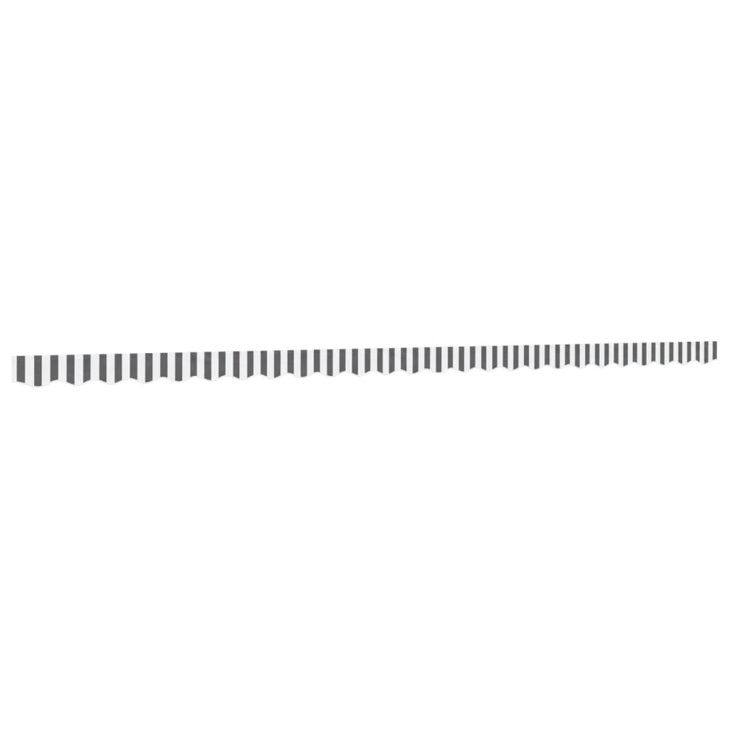Erstatningsstoff for markisekappe antrasitt og hvit stripe 6 m