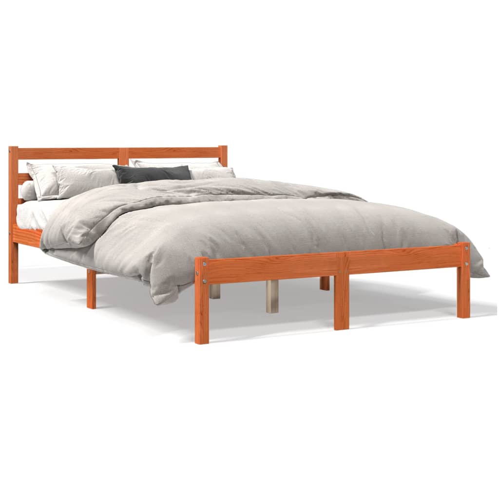 Sengeramme uten madrass brun 150x200 cm heltre furu