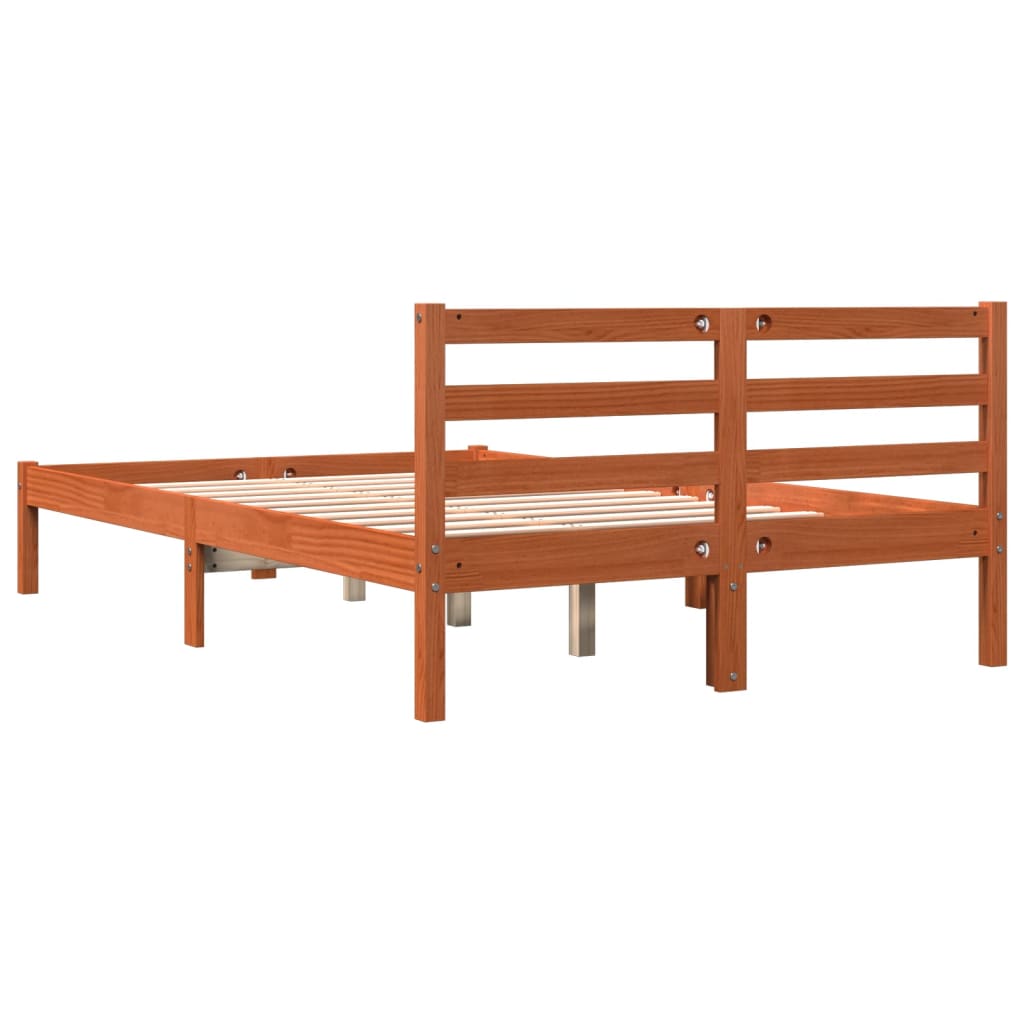 Sengeramme uten madrass brun 150x200 cm heltre furu