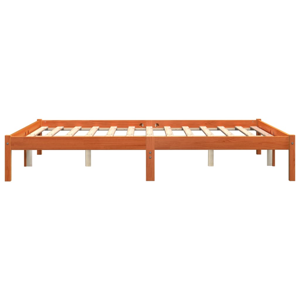 Sengeramme uten madrass brun 150x200 cm heltre furu