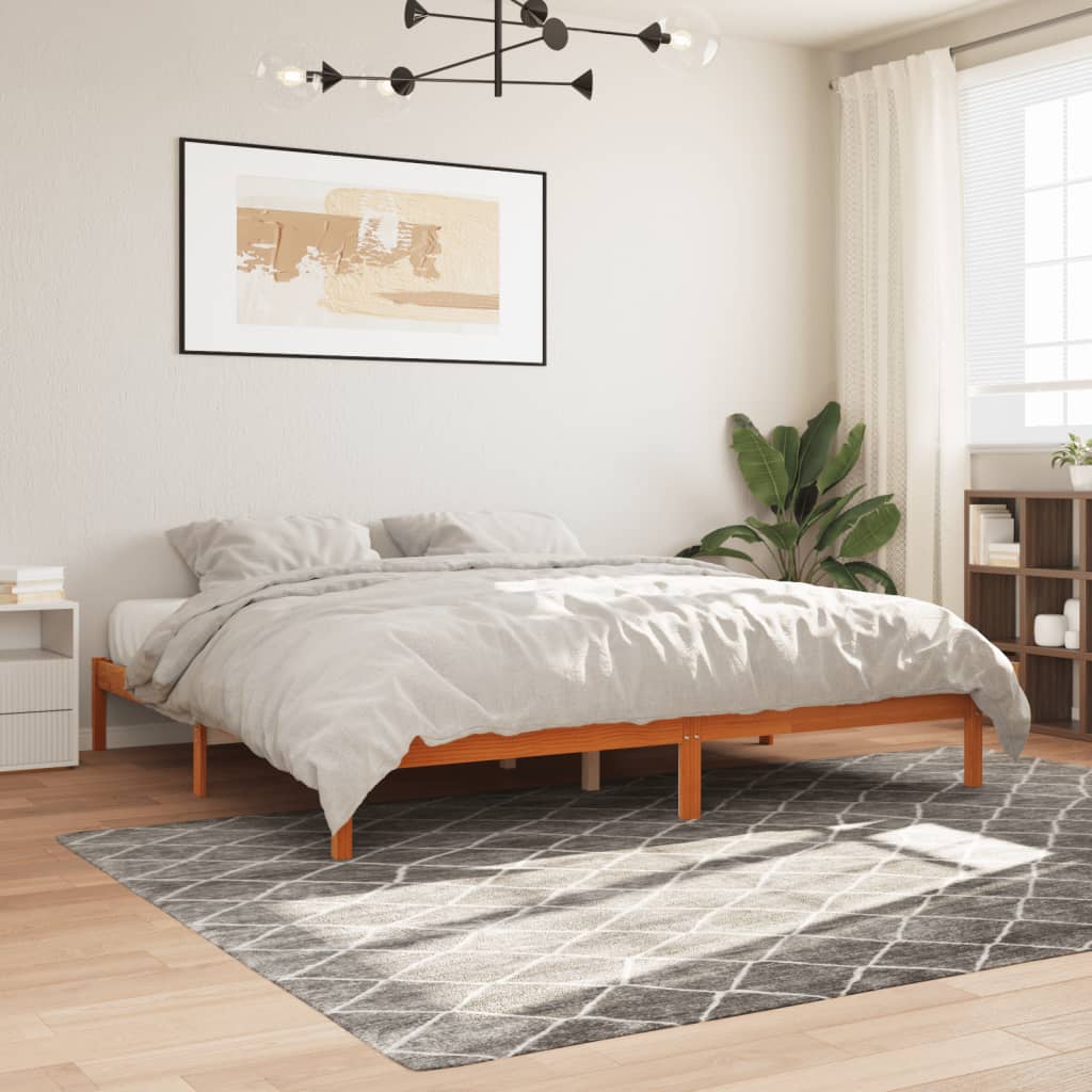 Sengeramme uten madrass voksbrun 180x200 cm heltre furu