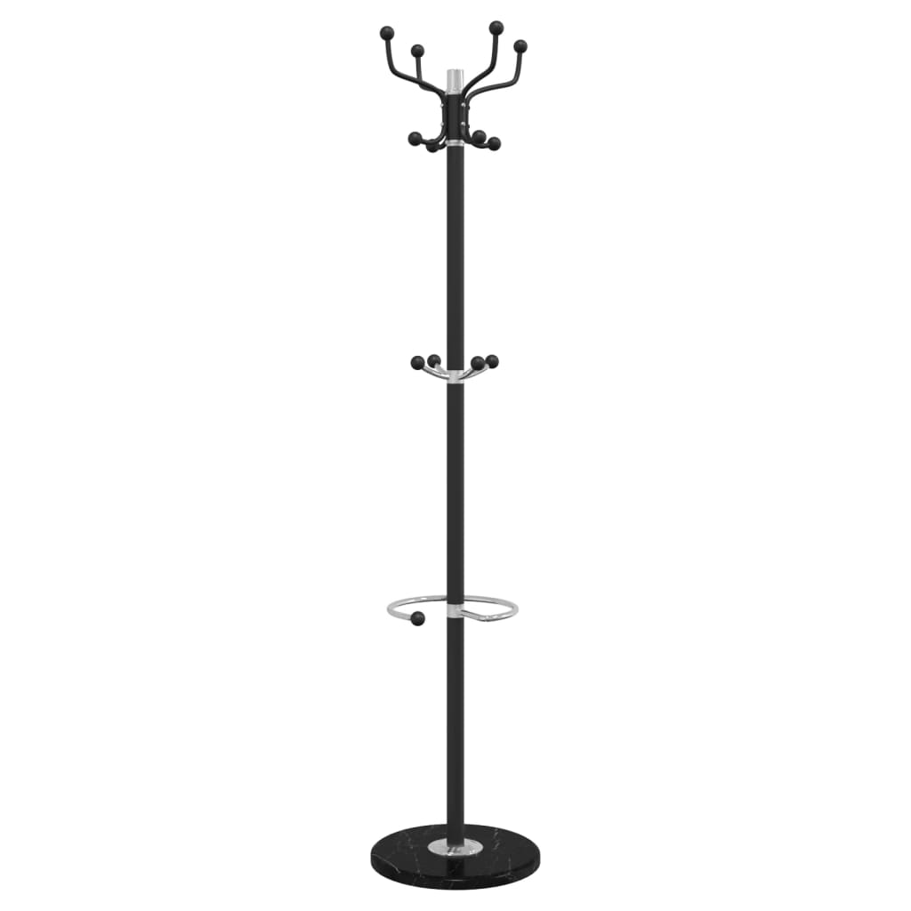 Stumtjener med paraplyholder svart 180 cm pulverlakkert jern