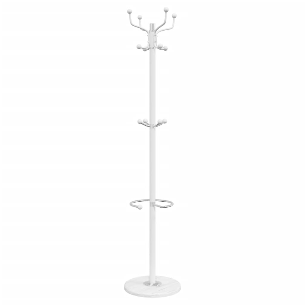 Stumtjener med paraplyholder hvit 180 cm pulverlakkert jern