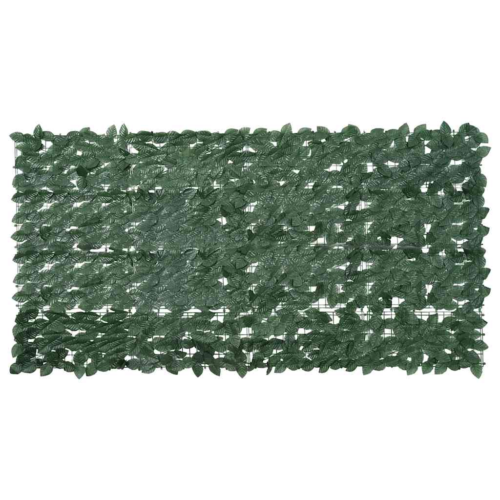 Balkongskjerm med mørkegrønne blader 200x100 cm