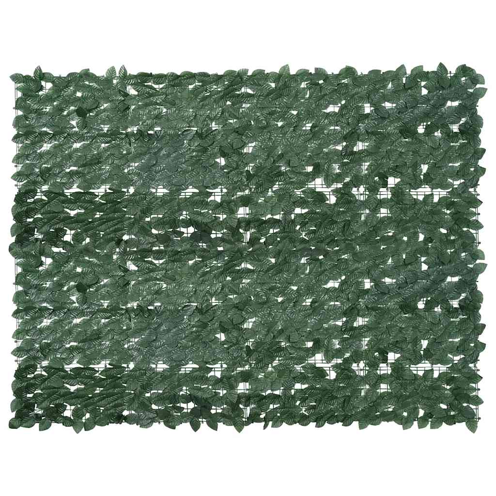 Balkongskjerm med mørkegrønne blader 200x150 cm