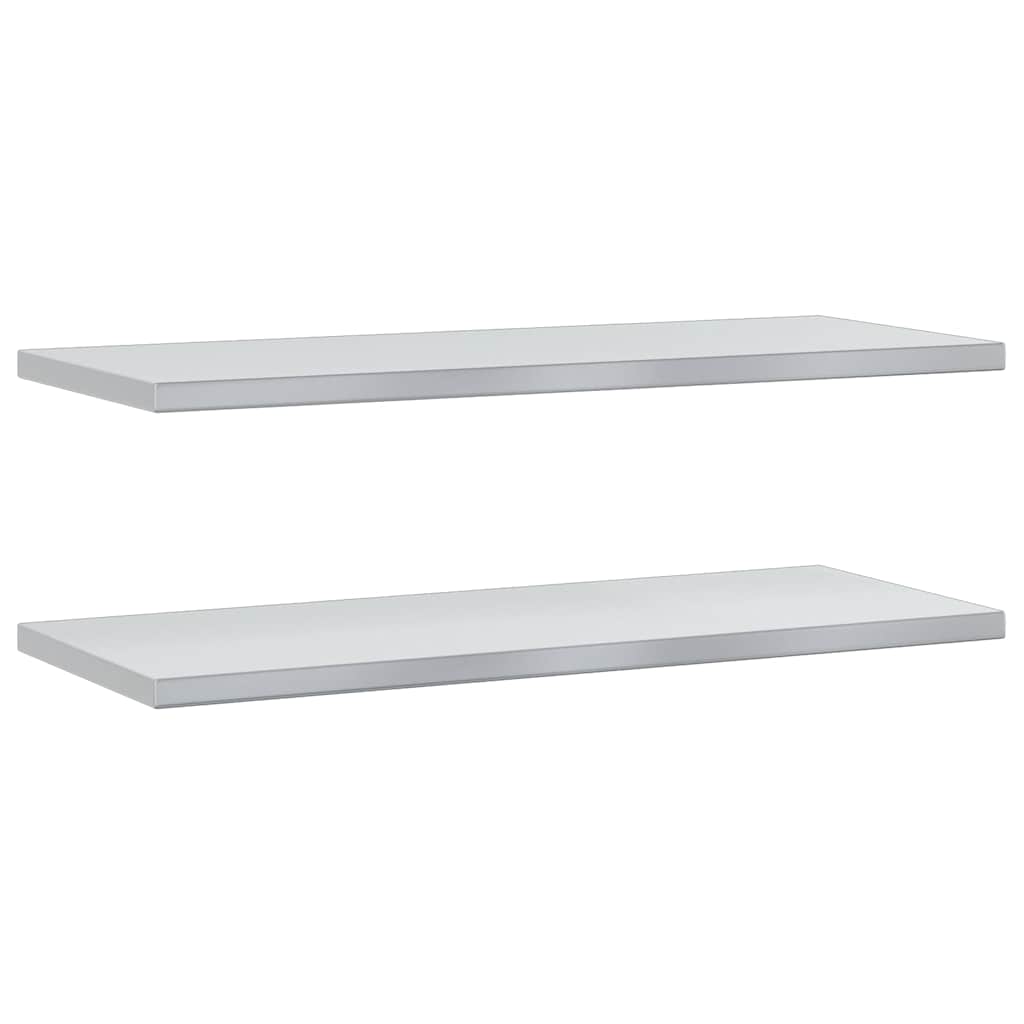 Vegghyller 2 stk 100x40x3 cm sølv rustfritt stål
