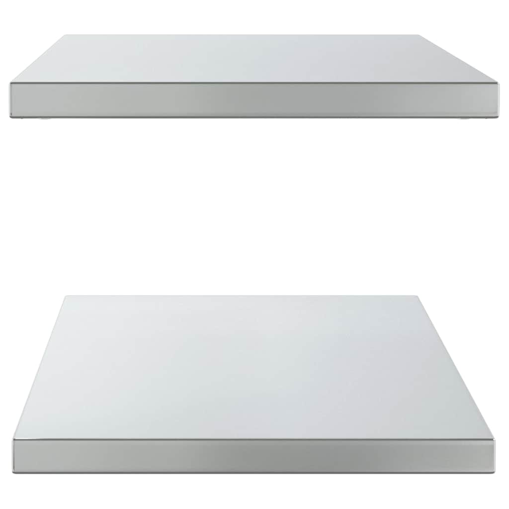 Vegghyller 2 stk 100x40x3 cm sølv rustfritt stål