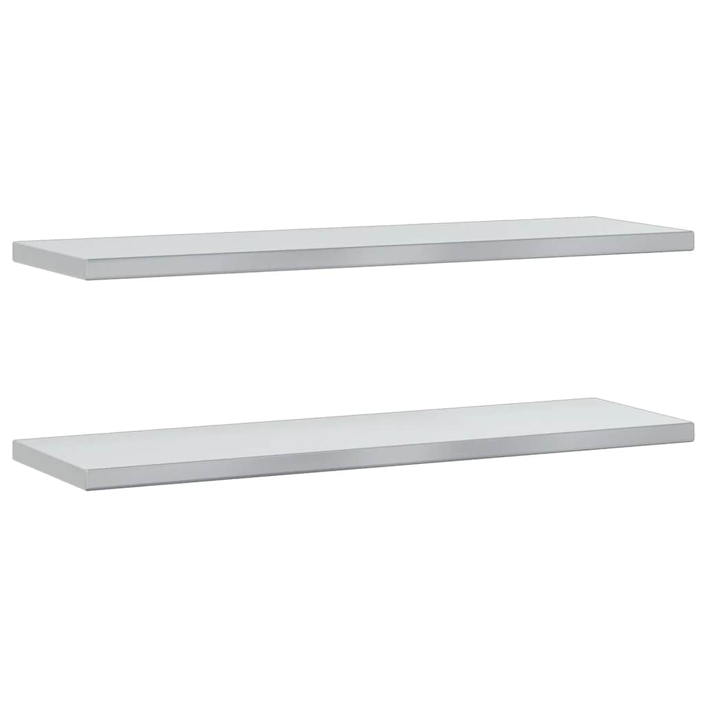 Vegghyller 2 stk 100x30x3 cm sølv rustfritt stål vidaXL
